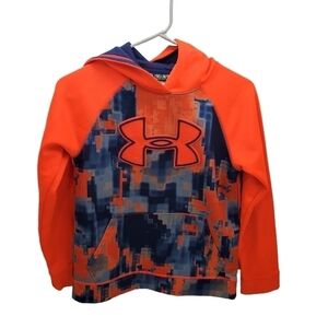 Under Armour Storm 1 Boys Hoodie Sweatshirt Pullover Youth Medium Orange Blue